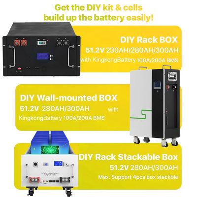 280Ah OEM 48V LiFePO4 hộp pin cho DIY hệ thống lưu trữ năng lượng 16S Server Rack Unit