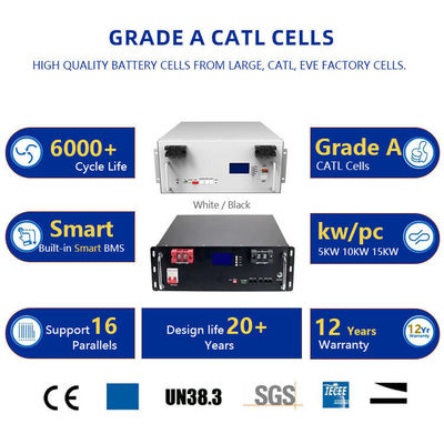 200ah pin lithium BMS cho hệ thống năng lượng mặt trời 51.2V pin prismatic sạc