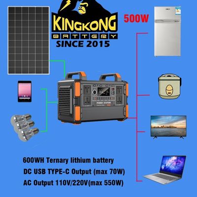 500W / 1KW pin lithium Máy phát điện hệ thống năng lượng mặt trời di động cho TV và đèn nhà
