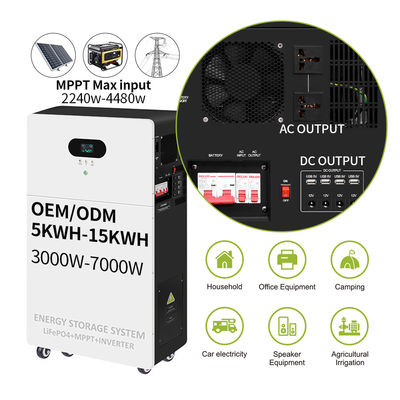 Ngân hàng nhà máy điện All In One Inverter Hybrid Off Grid AC 5kw 10kw 15kw 20kw Hệ thống pin Lithium năng lượng mặt trời LiFePO4