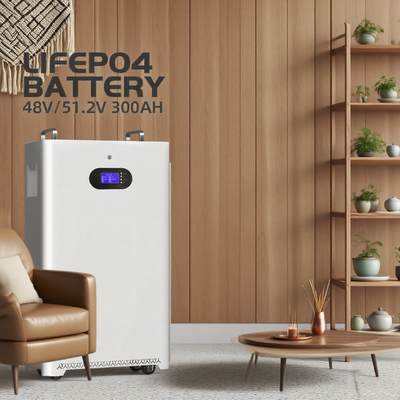 Hệ thống lưu trữ năng lượng mặt trời pin LiFePO4 gắn tường 51.2V 300Ah, 15kWh, Bảo hành 10 năm, Giám sát APP, Hơn 8000 chu kỳ, CE/RoHS