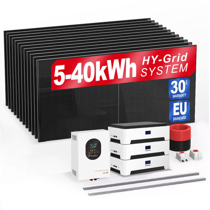 6Kw 10Kw 20Kw 30Kwh Mặt trời Off Grid pin mặt trời Lưu trữ năng lượng Hệ thống năng lượng cho nhà AC đèn sưởi mặt trời TV pin