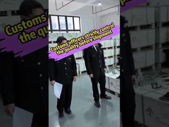 Các quan chức hải quan kiểm soát nghiêm ngặt chất lượng của các hệ thống lưu trữ năng lượng trước khi vận chuyển chúng đến Afr